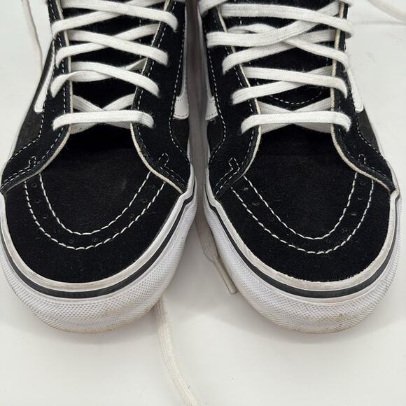 Vans Black and White High-Top Lace Up Sneakers Size 7 / Womens 8.5 - Picture 2 of 16